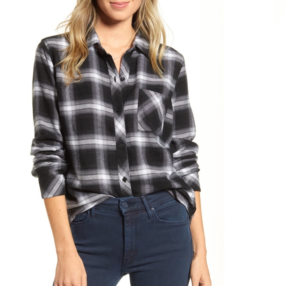 Rails black and white flannel (super soft)